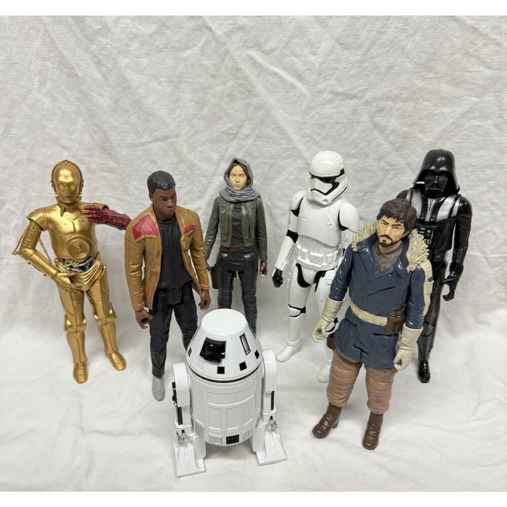 Lot Of 6 Hasbro Star Wars Darht Vender Capitan Rogue Hasbro Figures 2015 / 11”